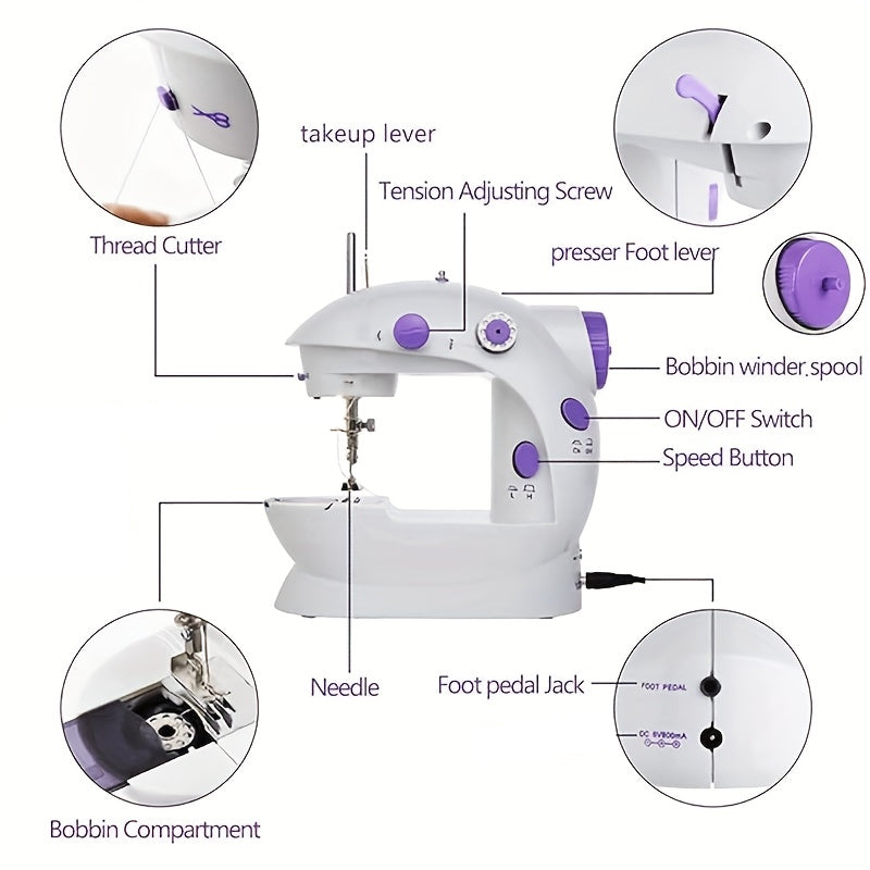 Multi-Functional Portable Sewing Machine with Table