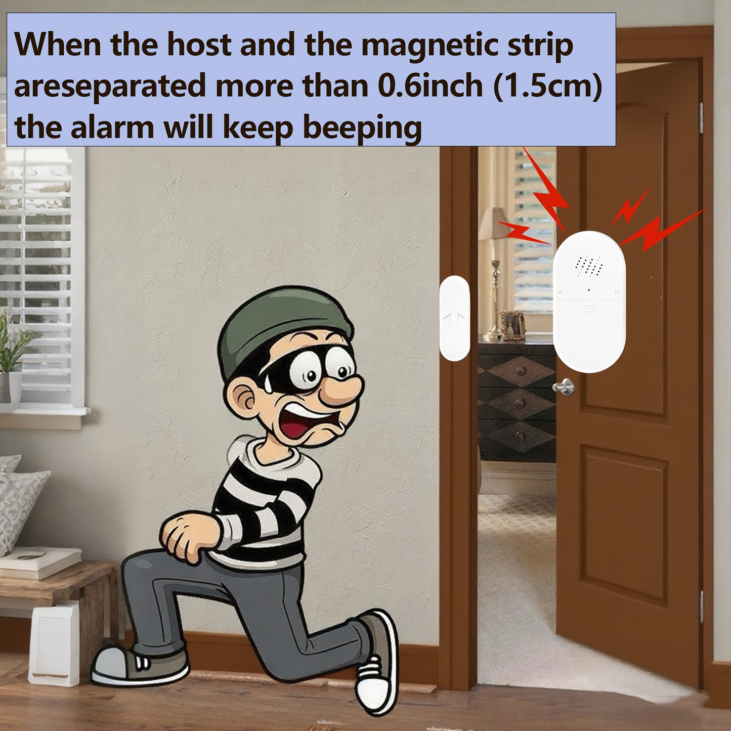Smart Door Window Open Sensor Alarm & 130dB loud Siren