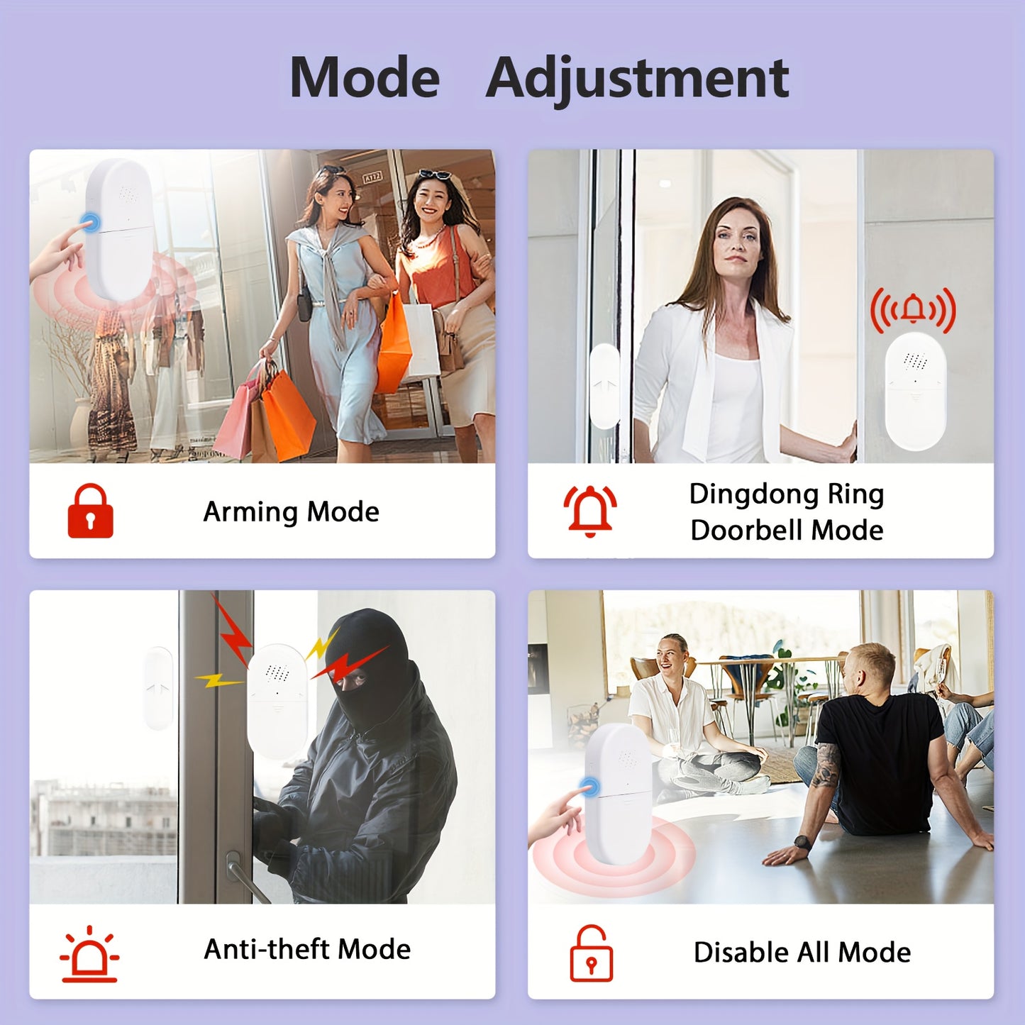 Smart Door Window Open Sensor Alarm & 130dB loud Siren