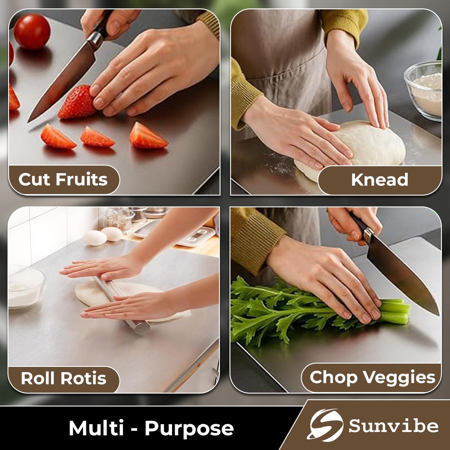 Stainless Steel Chopping Board for Kitchen
