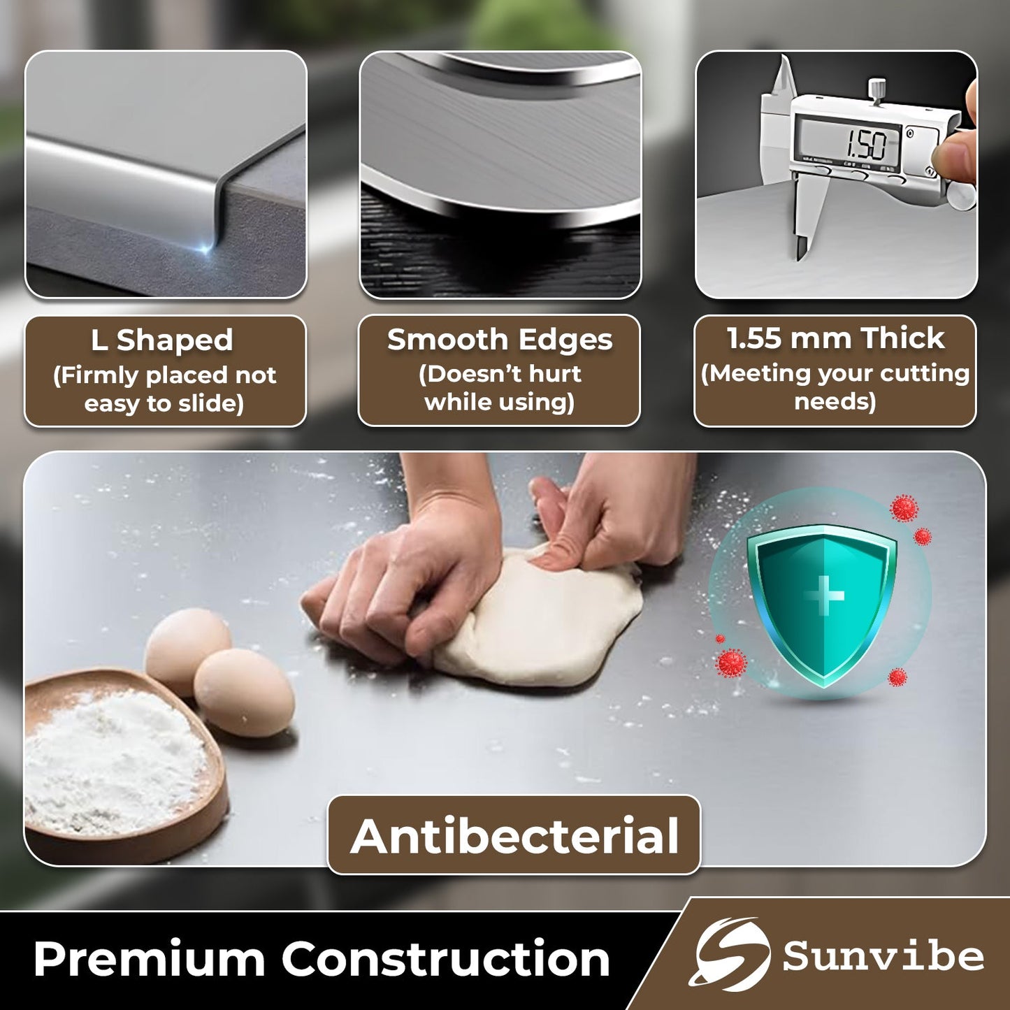 Stainless Steel Chopping Board for Kitchen
