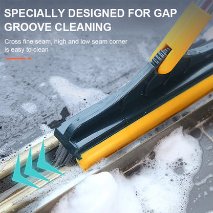 2-in-1 Bathroom Cleaning Brush with Wiper - Long Handle 120° Rotate Toilet Brush