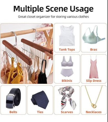 Multi Hook Coat Racks 360 Degree Space Saving Hangers with 8 Hooks