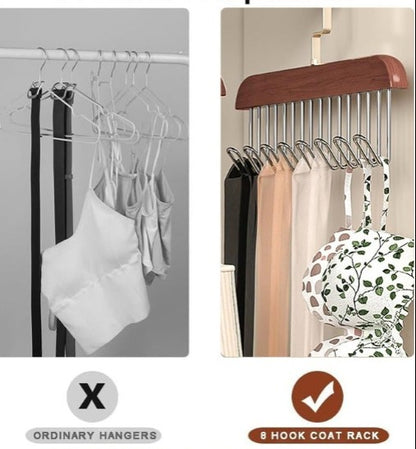 Multi Hook Coat Racks 360 Degree Space Saving Hangers with 8 Hooks