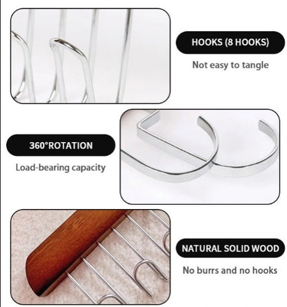 Multi Hook Coat Racks 360 Degree Space Saving Hangers with 8 Hooks