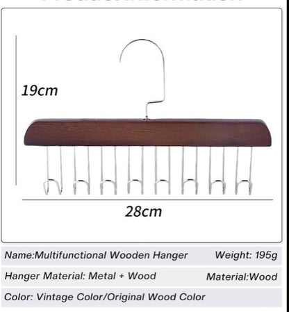 Multi Hook Coat Racks 360 Degree Space Saving Hangers with 8 Hooks