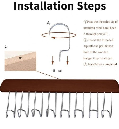 Multi Hook Coat Racks 360 Degree Space Saving Hangers with 8 Hooks