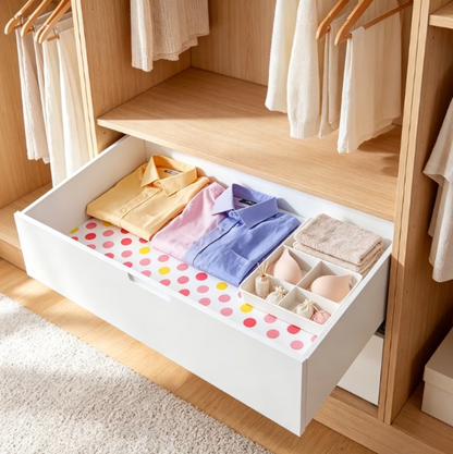 Multicolor Antibacterial Shelf & Drawer Liner Roll - Waterproof, Non-Slip Foam Mat for Cabinets and Wardrobes (30 x 300 cm)
