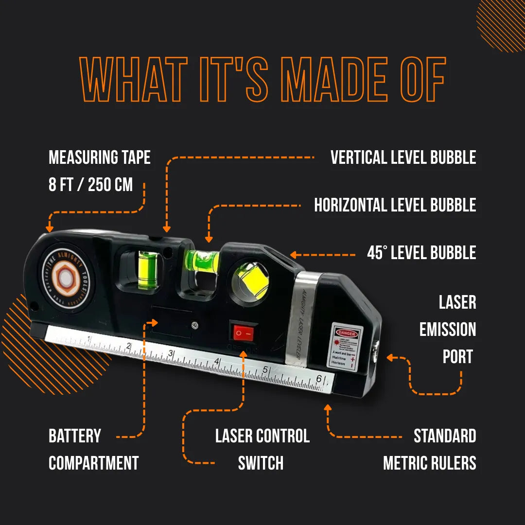 The Almighty Leveler™ Multipurpose Laser Level Kit Tool
