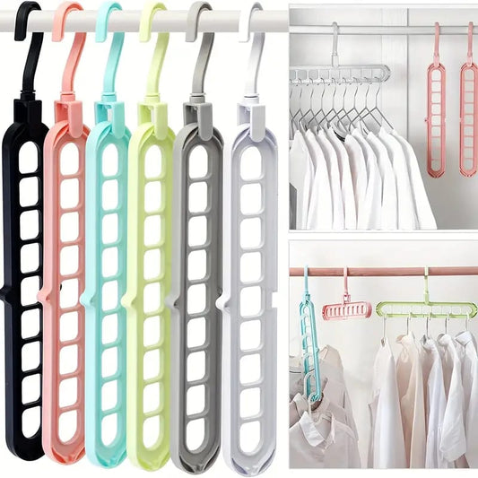 (Pack of 15) 9 Hole Rotatable Hanger Space Saving Organizer