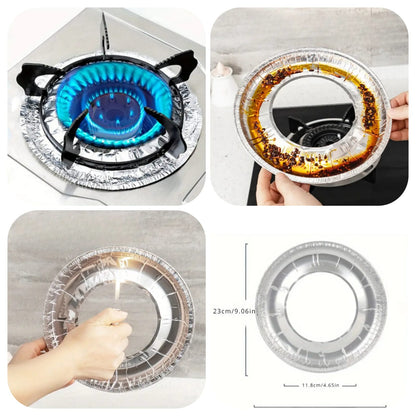 (Pack of 10) Disposable Oil Resistant and Heat Proof Aluminum Covers for Gas Stove Burners
