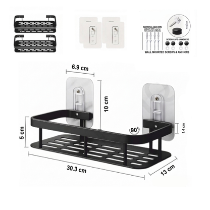 ✨ Luxury Bathroom Organizer Rack Pack of 2 with Free Soap Holder & Premium Hooks