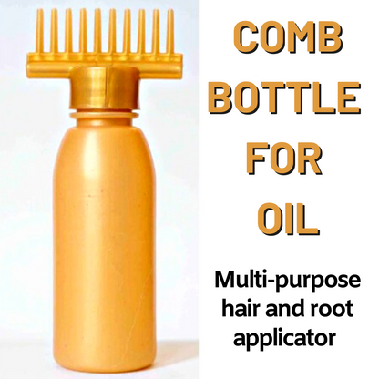 (Pack of 2) Multipurpose Yellow Hair Oil Applicator Comb Bottle