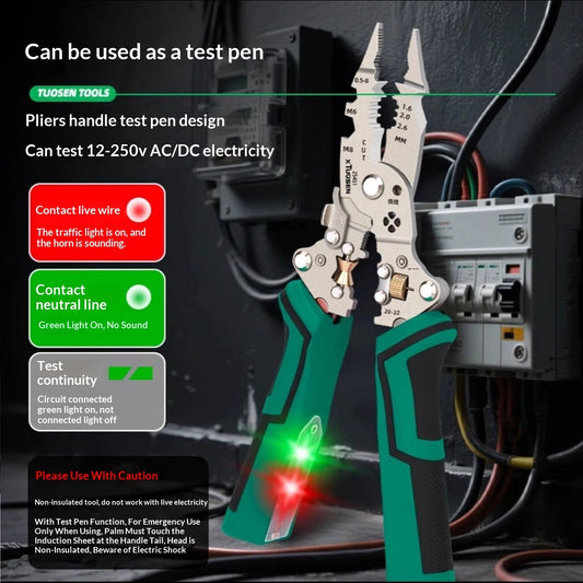 Multi-function Electric Tester, Folding Electric Pen, And Wire Stripper Pliers