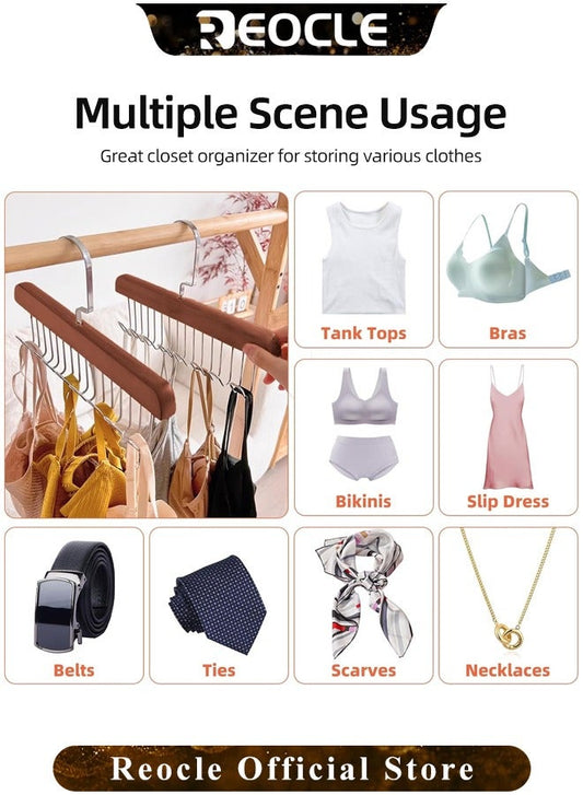 REOCLE (BUY 1 GET 1 FREE) Multi Hook Coat Racks 360 Degree Space Saving Hangers with 8 Hooks