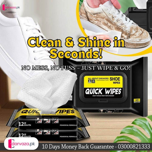 (Pack of 2) Disposable Shoe Cleaning Wet Wipes For Quick Shine