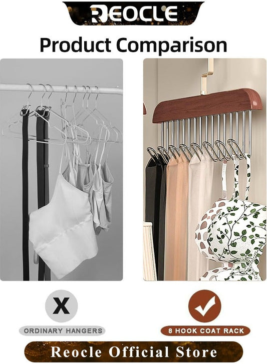 REOCLE (BUY 1 GET 1 FREE) Multi Hook Coat Racks 360 Degree Space Saving Hangers with 8 Hooks