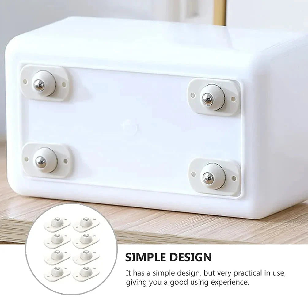 Self-Adhesive Rotating Mini Wheels for Storage Boxes & Bins ⭐⭐⭐⭐⭐