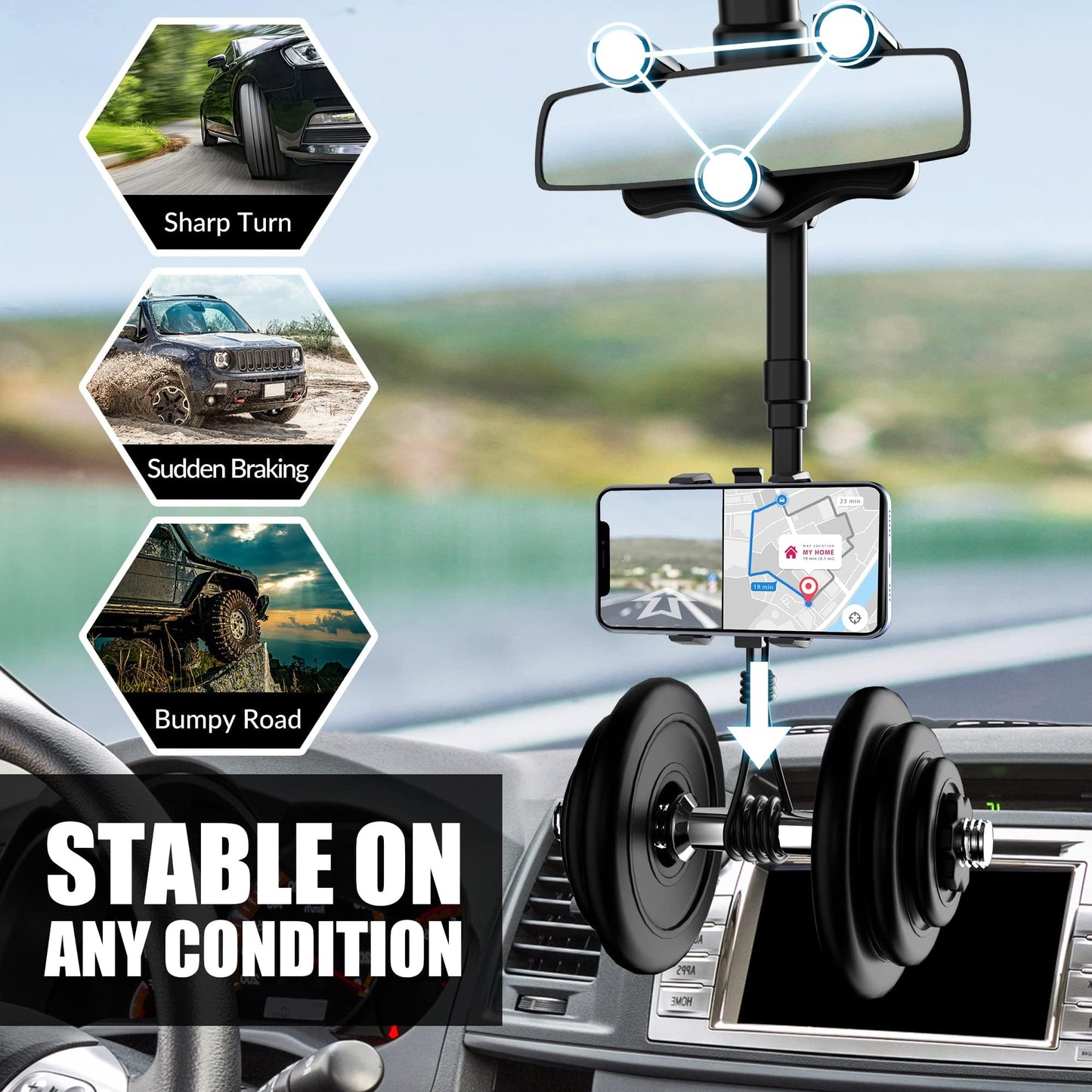 ✨Ultimate Pack - Car Mirror Mobile Holder With Free Car Cleaning Accessories 🚗