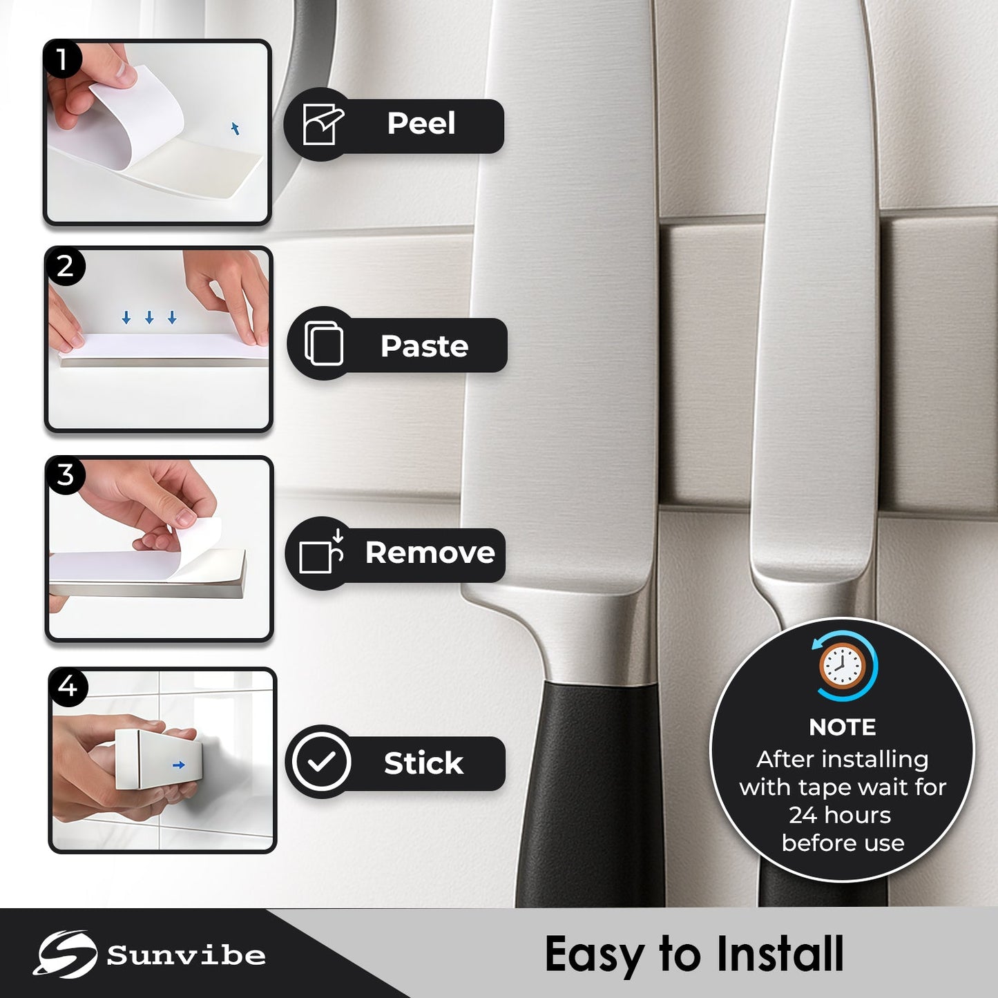 Magnetic Knife Strip – Wall Mounted Knife Bar with Strong Magnet