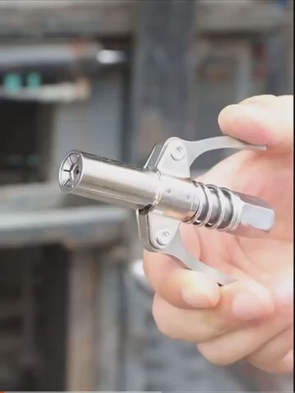 Grease Gun Coupler, Double Handles Quick Release Grease Nozzle Joint Fittings with 6 Thickened Jaws